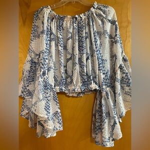 Wild Card Off the Shoulder Blouse Size Medium NWT Olivaceous